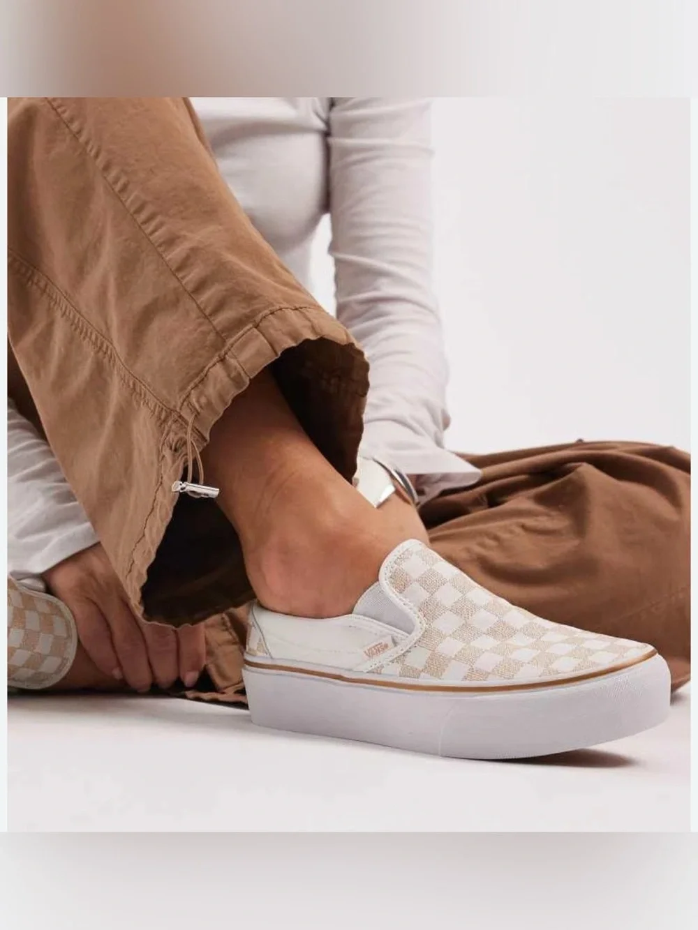VANS checkerboard platform slip on shoes sneakers women’s 8 new